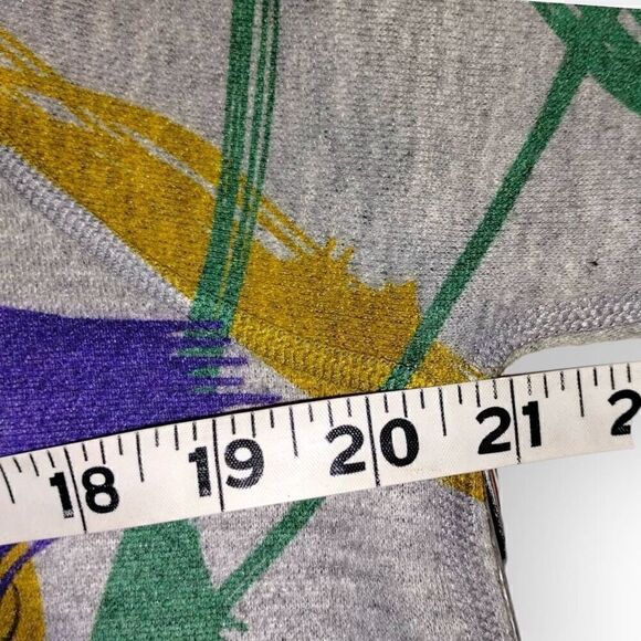 Inoah Womens Tee Dress Sz Large Grey VNeck T-shirt Artwork Painting Short Sleeve - Picture 11 of 13